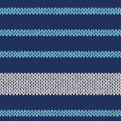 Fototapeta na wymiar Seamless knitted pattern with blue white stripes