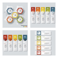 Collection of 4 design colorful presentation template. Vector Background. For your idea and presentation.