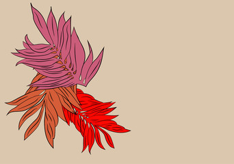 Fototapeta premium Autumn romantic pattern of leaves red and orange.