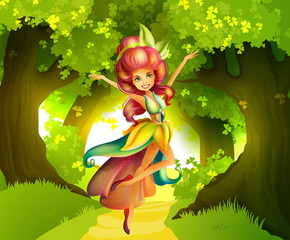 Fairy in front of the forest