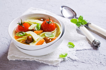 Soup with homemade pasta