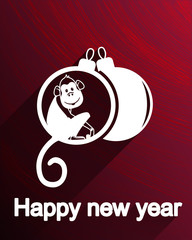 Flat style new year greeting card template