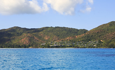 Beautiful Praslin Island in Indian Ocean.