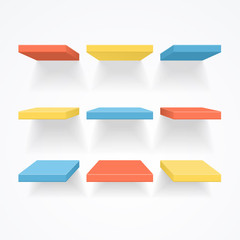 Color Empty Shelves. Vector