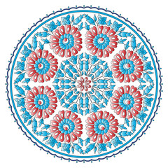 Antique ottoman turkish pattern vector design ninety eight