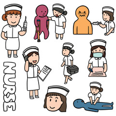 vector set of nurse