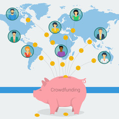 Crowdfunding concept web banner