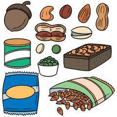 vector set of beans and bean products