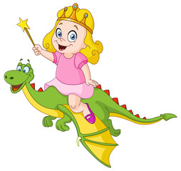 Princess riding dragon