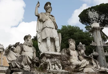 Photo sur Plexiglas Fontaine Rome, Italy - Pincio fountain at famous Piazza del Popolo square