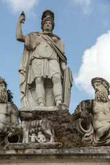 Fototapeta na wymiar Rome, Italy - Pincio fountain at famous Piazza del Popolo square
