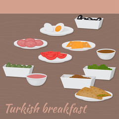Good morning with Turkish breakfast  Traditional food  of Turkish cuisine.