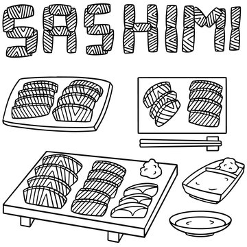 vector set of sashimi