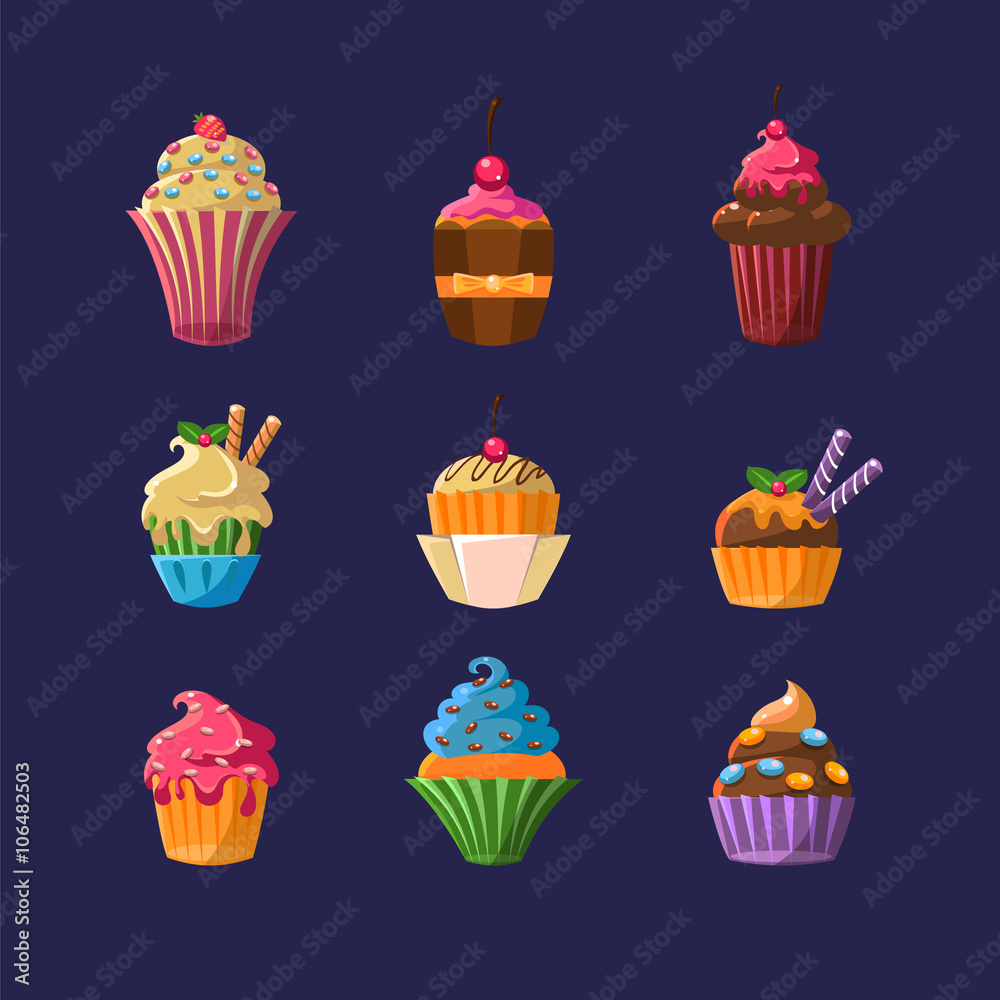 Wall mural Colorful Cupcakes Collection