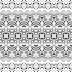 Vector Seamless Monochrome Ornate Pattern