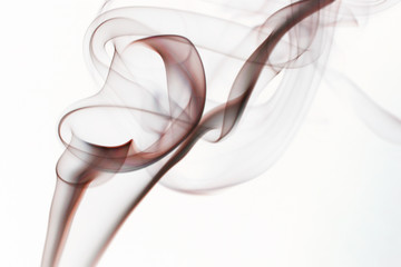 Movement of smoke colored with white background.