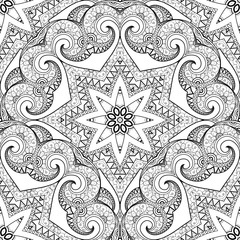 Vector Seamless Monochrome Ornate Pattern