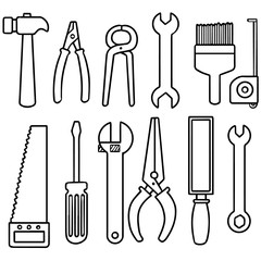 vector set of construction tools