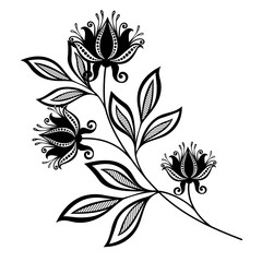 Vector Beautiful Abstract Black Flower