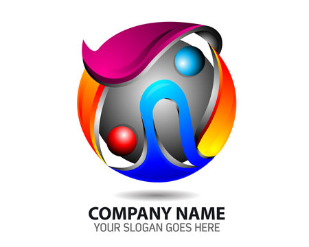 Energi Resource Glossy Sphere Logo Icon Template