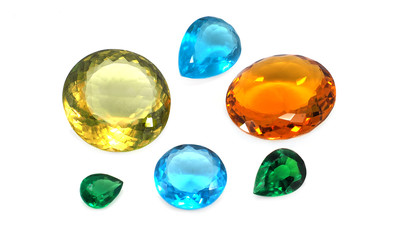 Natural gemstone on a white background