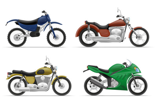 motorcycle set icons vector illustration