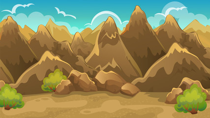 Background Of Mountains And Shrub