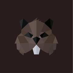 Beaver illustration logos modern styles polygonal flat for design an animal with teeth