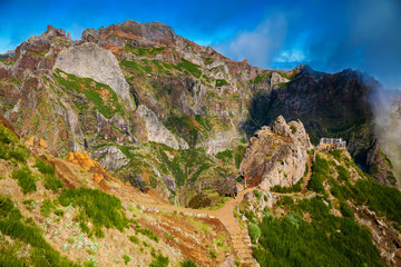 Pico do Arieiro landscape with trekking paths