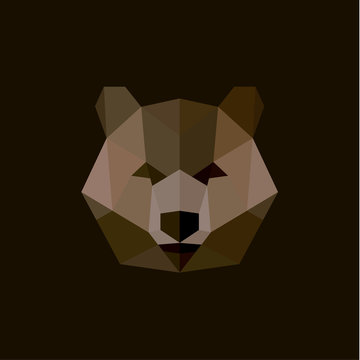 Brown Bear style low poly, high-quality illustration of a wild animal design Modern Art