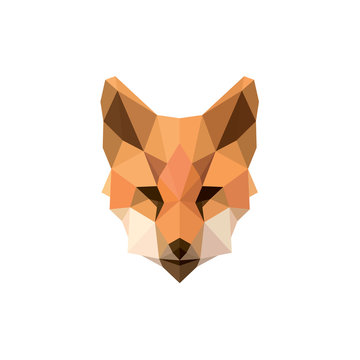 Fox Polygon Illustrations Modern Logos Design Animal Sign Brand Top Quality Style