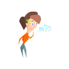 Puzzled Girl Emotion Icon