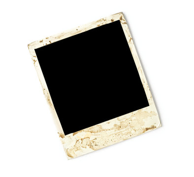 grungy photo frame, isolated on white background