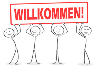 WILLKOMMEN! Schild