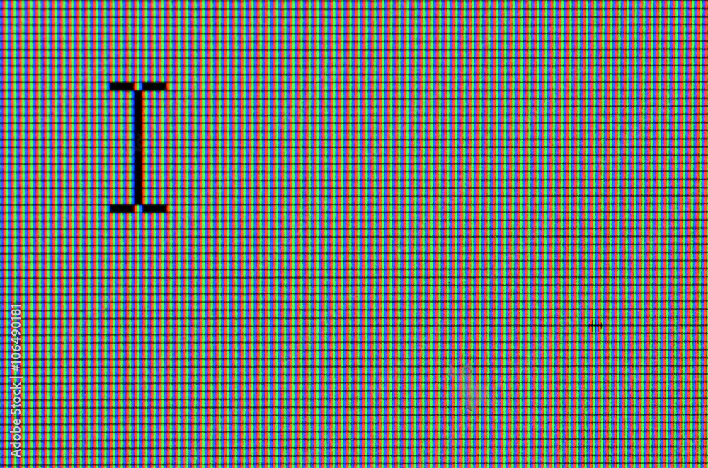 Fototapete macro detail of computer text cursor on the rgb screen