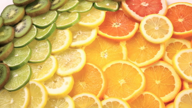 Variety of citrus fruit including lemons, lines, grapefruits and oranges