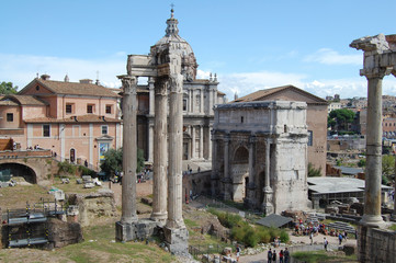 Fototapeta na wymiar view of the ruins of the Roman Forum