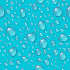 Water drops vector illustration on blue background