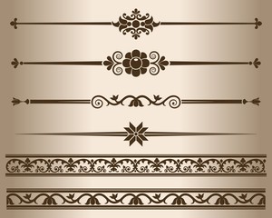 Fototapeta premium Design elements - decorative line dividers and ornaments. Vector illustration.