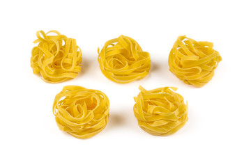 Tagliatelle pasta isolated