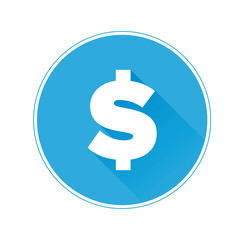 Flat dollar icon or sign