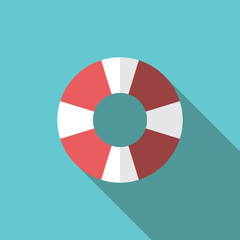 Fototapeta premium Lifebuoy with long shadow