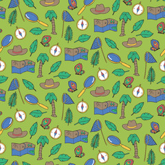 Seamless pattern with exploring elements