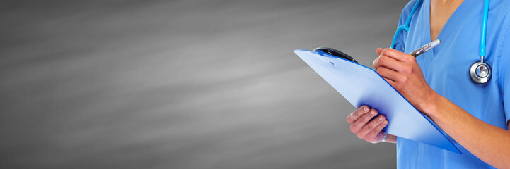 Hands of medical doctor.