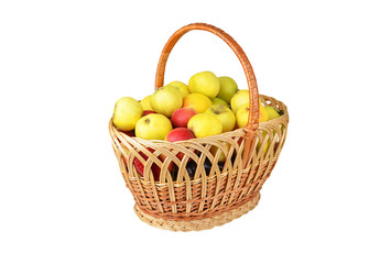 Apple in a wattled basket