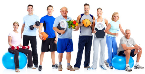 Obraz premium Group of healthy fitness people.