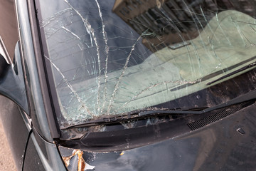 Damaged car window