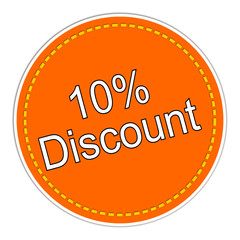 10% Discount sticker