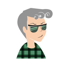 Men avatar face isolated on white background. Vector illustration