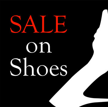 Sale on shoes with silhouette of a shoe